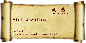 Visi Urzulina névjegykártya